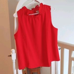Red J. Crew Factory Sleeveless Blouse